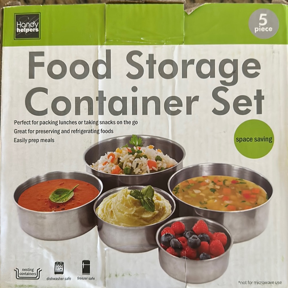 stainless steel food storage containers set of 5